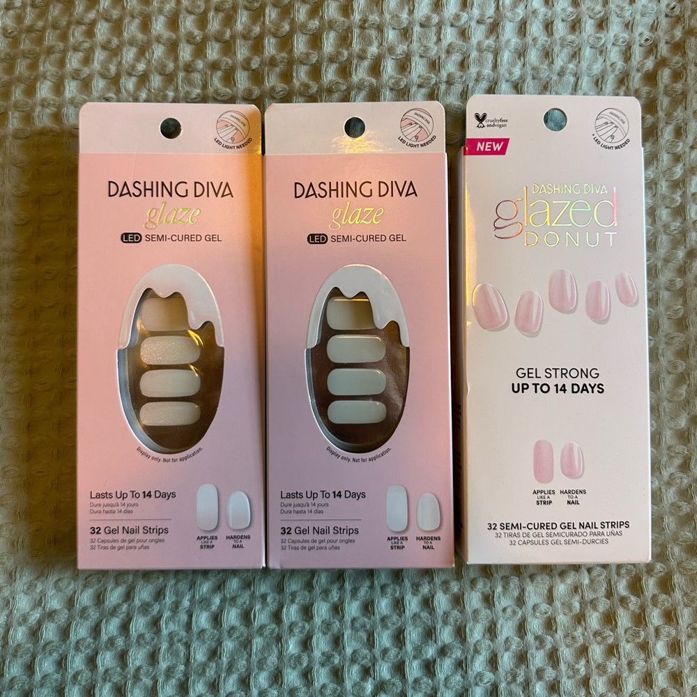 Dashing Diva Glaze - set of 3 - pink and white